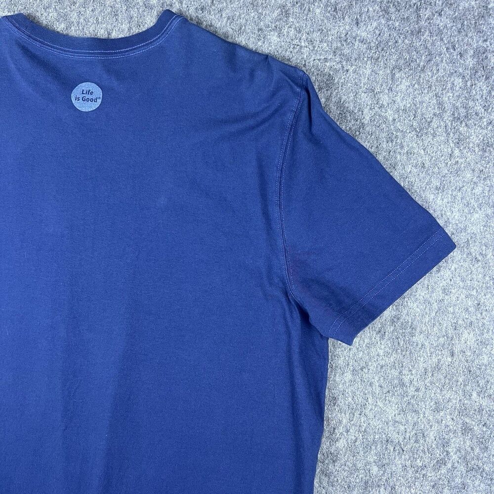 Life Is Good Men's Crusher Tee Classic Fit Football 100% Cotton Blue Size XL - Picture 11 of 12